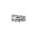 White enamel doctor in progress pin badge with stethoscope icon for medical students - doctor IN PROGRESS