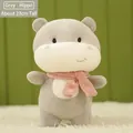 Cute gray hippo plush toy with a pink scarf, soft 23cm animal doll for children - 23CM / Grey Hippo