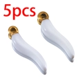 Set of 5 white horn pendants with gold hardware made of durable stainless steel - 5 Pieces/Pack (1.5cm) / Gold-White