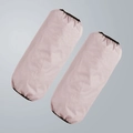 Waterproof pink reusable shoe covers with black elastic cuffs in a two-piece set - Oversleeves/Smoky Pink
