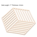Sous-verre géométrique beige minimaliste en silicone résistant à la chaleur et rayé - Rayé Blanc