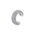 Dettaglio del polsino per orecchio in argento con file di zirconi bianchi lucidi - VE963 Pavé Zirconia / Oro Bianco