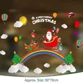 Christmas window sticker featuring Santa's sleigh, reindeer, and hot air balloons 50x70cm - Rainbow Santa Sleigh