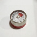 Mechanical 55-minute kitchen timer in silver steel finish with red base for cooking - Red Timer