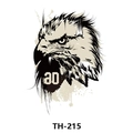 Realistic brown and black eagle head tattoo sticker with number 30 detail TH-215 - Th-215 / 210*148mm
