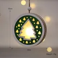 Luminous Nordic wooden Christmas tree ornament with green panel and warm LED lights - Green Christmas Tree