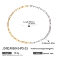 Collana a graffetta con perle in acciaio inossidabile nelle finiture oro e argento - Collana a Catena con Graffette in Oro e Argento (JDN2409045-PS-55) / 55cm