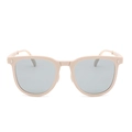 Foldable square sunglasses in nude matte frame with polarized grey lenses for women - 3rd Gen - Nude Grey Lens