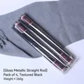 4er-Set schwarze Stabkerzen mit Metallic-Finish 25,5 cm für moderne Wohndeko - Metallglanz-Geradestabstil / 4er Set / Schwarz