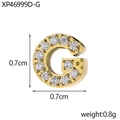 Micro-paved letter G gold pendant with sparkling white zircon for DIY jewelry making - Drilled And Diamond-set Letter G (hole Inner Diameter 0.2cm)