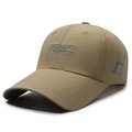 Casquette de baseball kaki à séchage rapide avec broderie et logo H sur le côté - Réglable / Beige Foncé