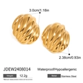 Orecchini a perno cicciotti in acciaio inossidabile dorato, gioielli chunky e anallergici - Stile Spirale Conica (JDEW2408014) / Oro