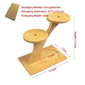 Three-tier bamboo stepped display stand with round trays for succulents and crafts - Double-layer Wood Display Stand