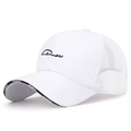 Casquette trucker blanche en mesh avec broderie signature et ruban logo FASHION - Réglable / Blanc à Mailles
