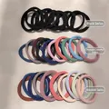Elastic seamless hair ties in black, rainbow, and Morandi color sets for women - 30 PCS / Multicolor
