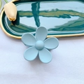 Close-up of matte light blue flower hair claw clip on elegant textured background - 7.2*7.2*4.1 / Light Blue