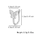 925 sterling silver butterfly clip earring with sparkling zircon in silver finish - Butterfly - Silver