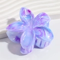 Blue and purple marbled flower hair claw clip made of premium acetate resin - Light Periwinkle