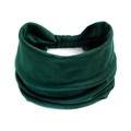 Dettaglio della fascia yoga in maglia verde scuro con design elastico sul retro - Verde Scuro