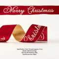 Nastro di Natale in velluto rosso scuro con scritta dorata Merry Christmas e bordo metallico - 10cm Velluto Bicolore Merry Christmas Lamina d Oro / Larghezza 10cm * Lunghezza 10 Yards (circa 9,1m)