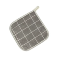 Sous-plat carré en coton gris à carreaux avec boucle de suspension pour protection thermique - Carreaux Gris