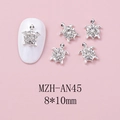 Detail of silver turtle nail art charm with sparkling crystals and size 8x10mm - Rhinestone Turtle Style (AN45)