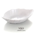 White leaf-shaped melamine sauce dish Model Y001 size 16x9x3.3cm for sushi - 6.5 Inch Textured Leaf Dish