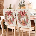 Detail of Christmas chair covers with gingerbread man and wreath patterns in a dining room - Gingerbread Wreath (YT02-19)