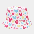 Bob blanc avec motifs de cœurs colorés et matériau en toile de haute qualité - Cœurs Pleins Multicolores