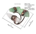 Size guide for bohemian ring with raw clear quartz and green fluorite stones - Adjustable Open / Vintage Bronze Fluorite & Quartz