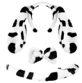 Set cosplay 3 pezzi dalmata in peluche con cerchietto orecchie, fiocco e coda - Set da 3 Pezzi Maculato in Peluche