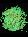 Luminous alphabet beads 7x4mm in green and orange neon glow for DIY jewelry crafts - Transparent Colorful Letters