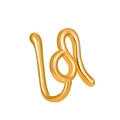 Polished gold U-shaped zodiac nose clip with sleek circular metal wrap design - Leo