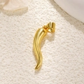 3D gold-plated chili pepper pendant with red enamel finish for DIY jewelry necklaces - Gold