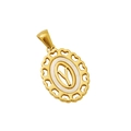 Pendentif ovale plaqué or 18k avec lettre Y et cadre évidé en forme de cœur - Lettre Y (Pendentif Seul)
