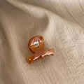 Elegant amber acetate hair claw clip with Barrette La France gold lettering for women - Caramel color