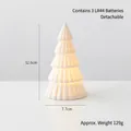 Luminous white ceramic Christmas tree decor with internal LED light and battery base - Five-layer Christmas Tree