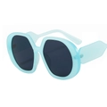 Gafas de sol hexagonales oversize azul claro translúcido para mujer con lentes grises - C2 Montura Azul Claro Lentes Grises