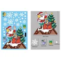 Weihnachtsaufkleber Größentabelle mit 20x30cm Weihnachtsmann und Schneeflocken Fensterdeko - BQ277