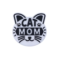 Perline in silicone Cat Mom bianche e nere per catenelle ciuccio fai-da-te e hobby - Mamma Gatto