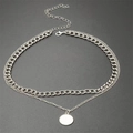 Collana Con Ciondolo a Disco Rotondo Argento