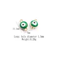 Détails des breloques œil grec en émail vert avec dimensions 11,1x7mm et trou de 1,5mm - Or - Mauvais Œil Vert