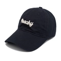 Dettaglio di un cappellino da baseball in cotone nero con ricamo Peachy bianco - M(56-58cm) / Nero