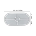 Translucent oval silicone resin tray mold with dimensions 18cm by 9.5cm for DIY crafting - Smooth Surface Tray