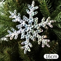 Adorno de copo de nieve de acrílico iridiscente de 16 cm colgado en el árbol - Copo de Nieve Transparente Iridiscente de 16 cm
