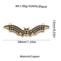Gold plated copper bat pendant with black rhinestones, size 38mm x 13mm for DIY jewelry - Gold Black Zirconia Bat Connector