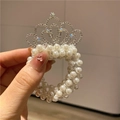 Elastico per capelli con perle e corona da principessa per bambina e strass luccicanti - Corona di Strass Luccicanti a Doppia Fila