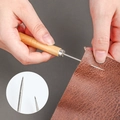 DIY lederen naai-els met houten handvat en scherpe metalen punt voor ponsen - Houten handvat els / 1pc