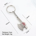 Mini creative zinc alloy axe tool keychain with red cloud pattern and grid texture - Patterned Axe