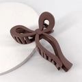 Matte dark coffee bow hair claw clip in 13cm size for versatile styling options - Matte Milk Brown